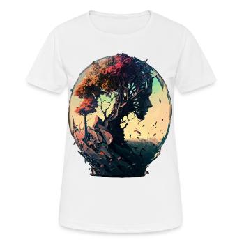 Natur Spirituell Baum Abstrakt Geistreich Design - Frauen T-Shirt atmungsaktiv - Weiß - Vorne - AI Model Female 172 dark (172cm)