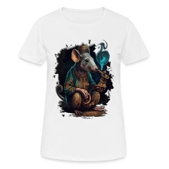 cool Rat funny smoke Relax Design - T-shirt respirant Femme - blanc - Devant - AI Model Female 172 dark (172cm)