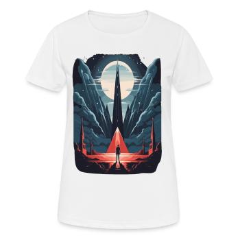 illuminat illuminati Gebirde Dreieck Man - Frauen T-Shirt atmungsaktiv - Weiß - Vorne - AI Model Female 172 dark (172cm)