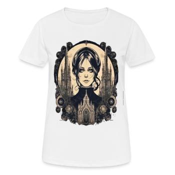 Gothic Girl Wednesday Darkness Style - Women's Breathable T-Shirt - white - Front - AI Model Female 172 dark (172cm)