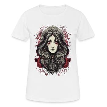 Beatiful Gothic Girl Woman Darkness Dark - Frauen T-Shirt atmungsaktiv - Weiß - Vorne - AI Model Female 172 dark (172cm)