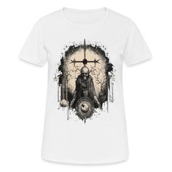 Gothic Witchcraft Ritual Darkness Skelett Skull - Frauen T-Shirt atmungsaktiv - Weiß - Vorne - AI Model Female 172 dark (172cm)