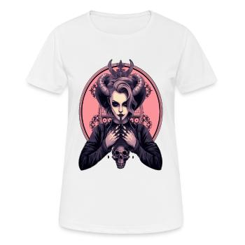 Gothic Seduction Girl Devil Evil Pink Dark Style - Women's Breathable T-Shirt - white - Front - AI Model Female 172 dark (172cm)