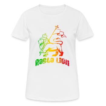 Rasta-Löwe - Frauen T-Shirt atmungsaktiv - Weiß - Vorne - AI Model Female 172 dark (172cm)
