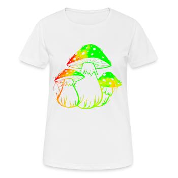 Champignons fluos - T-shirt respirant Femme - blanc - Devant - AI Model Female 172 dark (172cm)