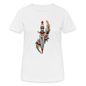 Traditioneller Dolch der alten Schule - Frauen T-Shirt atmungsaktiv - Weiß - Vorne - AI Model Female 172 dark (172cm)