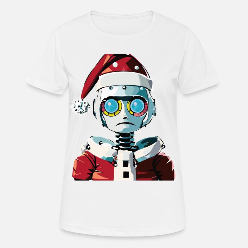 Robot dressed as Santa Claus - Women's Breathable T-Shirt - white