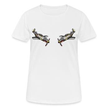 Avion de chasse old school tattoo - T-shirt respirant Femme - blanc - Devant - AI Model Female 172 dark (172cm)
