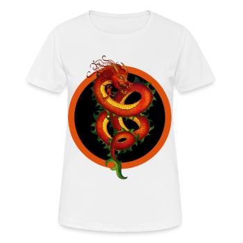 Dragon chinois - T-shirt respirant Femme - blanc - Devant - AI Model Female 172 dark (172cm)