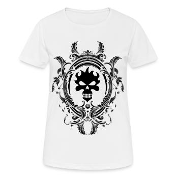 Totenkopf - Frauen T-Shirt atmungsaktiv - Weiß - Vorne - AI Model Female 172 dark (172cm)