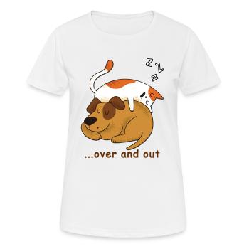 Chiens et chats dorment - encore et encore - T-shirt respirant Femme - blanc - Devant - AI Model Female 172 dark (172cm)