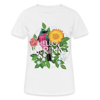Bonjour le printemps - T-shirt respirant Femme - blanc - Devant - AI Model Female 172 dark (172cm)