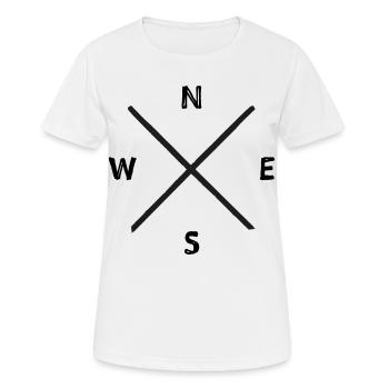 Croquis de panneau compass - T-shirt respirant Femme - blanc - Devant - AI Model Female 172 dark (172cm)