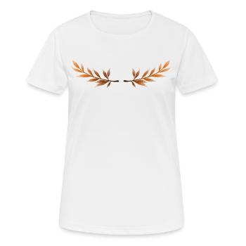 Colorful laurel flowers in dotwork (dotted) - Women's Breathable T-Shirt - white - Front - AI Model Female 172 dark (172cm)