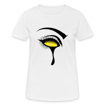 Logo radioactif dans l'oeil - T-shirt respirant Femme - blanc - Devant - AI Model Female 172 dark (172cm)