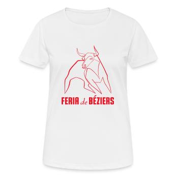 Feria de Béziers - T-shirt respirant Femme - blanc - Devant - AI Model Female 172 dark (172cm)