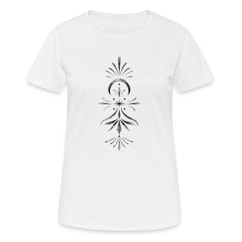 Mandala dotwork vertical - T-shirt respirant Femme - blanc - Devant - AI Model Female 172 dark (172cm)