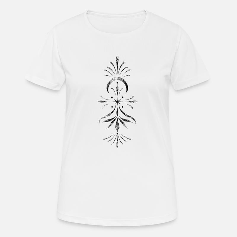 Mandala dotwork vertical - T-shirt respirant Femme - blanc