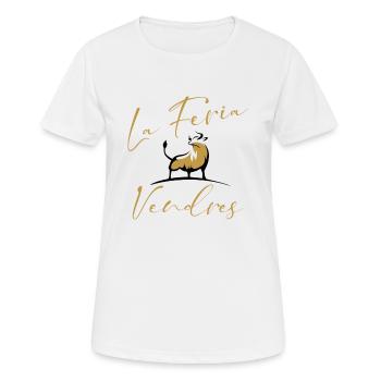 Feria de Vendres, fête populaire - T-shirt respirant Femme - blanc - Devant - AI Model Female 172 dark (172cm)