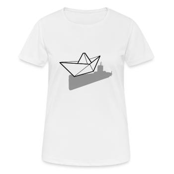 Paper underwater boat shade - Women's Breathable T-Shirt - white - Front - AI Model Female 172 dark (172cm)