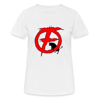 Rotes und schwarzes Féria-Logo - Frauen T-Shirt atmungsaktiv - Weiß - Vorne - AI Model Female 172 dark (172cm)