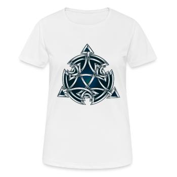 Symbole celtique noir & vert dotwork - T-shirt respirant Femme - blanc - Devant - AI Model Female 172 dark (172cm)