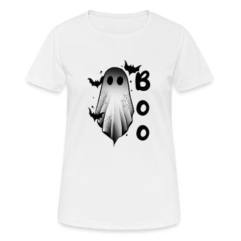 Ghost boo and Halloween bats - Women's Breathable T-Shirt - white - Front - AI Model Female 172 dark (172cm)