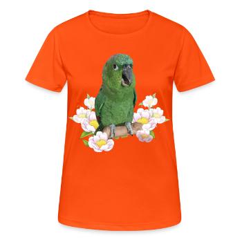 The farinous parrot - Women's Breathable T-Shirt - neon orange - Front - AI Model Female 172 dark (172cm)