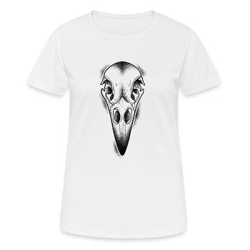 Crâne de corbeau dotwork - T-shirt respirant Femme - blanc - Devant - AI Model Female 172 dark (172cm)
