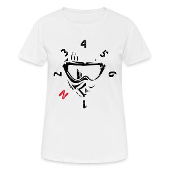 Motocross-Helm & Getriebe - Frauen T-Shirt atmungsaktiv - Weiß - Vorne - AI Model Female 172 dark (172cm)