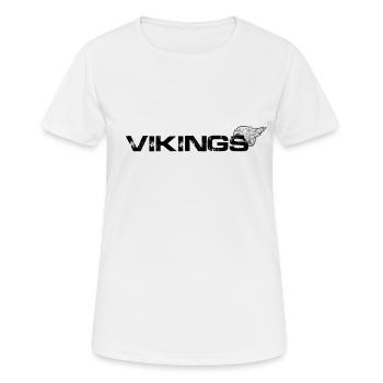 VIKINGS Logo traditioneller nordischer Helm - Frauen T-Shirt atmungsaktiv - Weiß - Vorne - AI Model Female 172 dark (172cm)