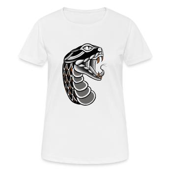 Traditionelle Schlange der alten Schule - Frauen T-Shirt atmungsaktiv - Weiß - Vorne - AI Model Female 172 dark (172cm)
