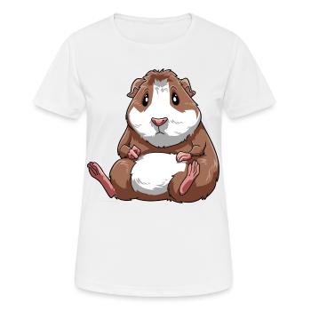 Meerschweinchen für eine Meerschweinchen - Frauen T-Shirt atmungsaktiv - Weiß - Vorne - AI Model Female 172 dark (172cm)