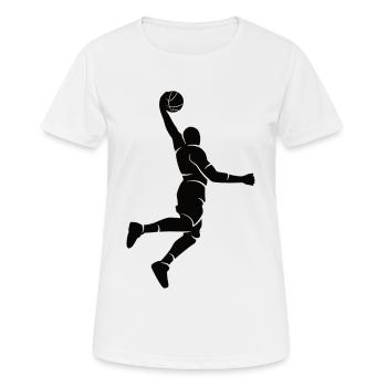 Basketballer Silhouette Basketball - Frauen T-Shirt atmungsaktiv - Weiß - Vorne - AI Model Female 172 dark (172cm)