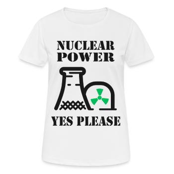 Atomkraft, Ja bitte, Kernenergie - Frauen T-Shirt atmungsaktiv - Weiß - Vorne - AI Model Female 172 dark (172cm)