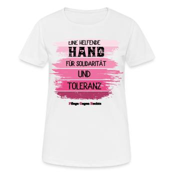 Pflege Gegen Rechts - Frauen T-Shirt atmungsaktiv - Weiß - Vorne - AI Model Female 172 dark (172cm)