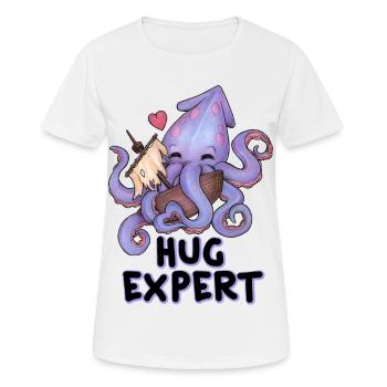Hug Expert Octopus Lustiger Knuddel Krake Herz - Frauen T-Shirt atmungsaktiv - Weiß - Vorne - AI Model Female 172 dark (172cm)