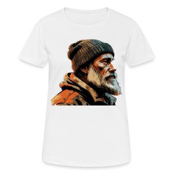 Old Man Captain Hamburg St Pauli Port Worker - Women's Breathable T-Shirt - white - Front - AI Model Female 172 dark (172cm)