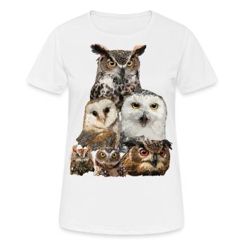 Owls - Women's Breathable T-Shirt - white - Front - AI Model Female 172 dark (172cm)