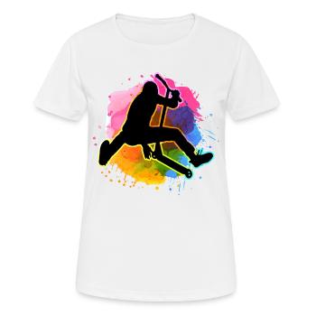 Aquarelle Cascadeur Cascadeur De Couleur Roller - T-shirt respirant Femme - blanc - Devant - AI Model Female 172 dark (172cm)
