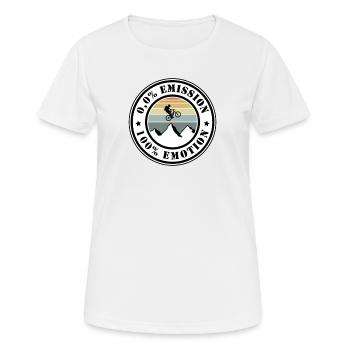 0,0% d’émission 100% d’émotion - T-shirt respirant Femme - blanc - Devant - AI Model Female 172 dark (172cm)