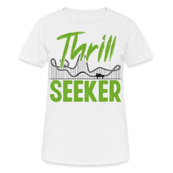 Montagnes russes Thrill Seeker - T-shirt respirant Femme - blanc - Devant - AI Model Female 172 dark (172cm)