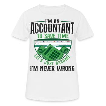 Accountant Bookkeeper Accounting - Women's Breathable T-Shirt - white - Front - AI Model Female 172 dark (172cm)