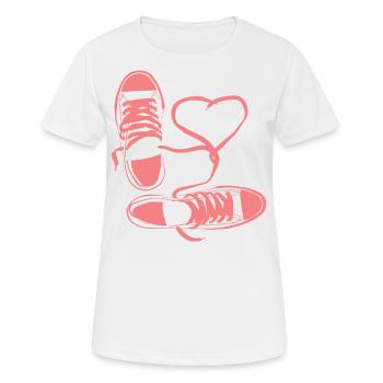 Schuh Schuhe Sportschuh Halbschuhe Sneaker - Frauen T-Shirt atmungsaktiv - Weiß - Vorne - AI Model Female 172 dark (172cm)
