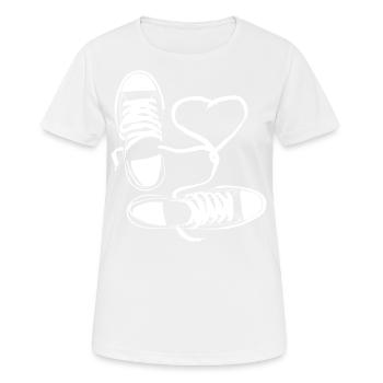 Schuh Schuhe Sportschuh Sneaker Halbschuh - Frauen T-Shirt atmungsaktiv - Weiß - Vorne - AI Model Female 172 dark (172cm)
