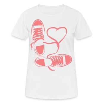 Schuh Schuhe Sportschuh Sneaker Halbschuh - Frauen T-Shirt atmungsaktiv - Weiß - Vorne - AI Model Female 172 dark (172cm)