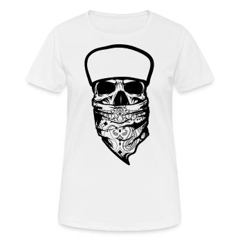 Gangster Skelett Totenkopf Ghetto Bandit - Frauen T-Shirt atmungsaktiv - Weiß - Vorne - AI Model Female 172 dark (172cm)