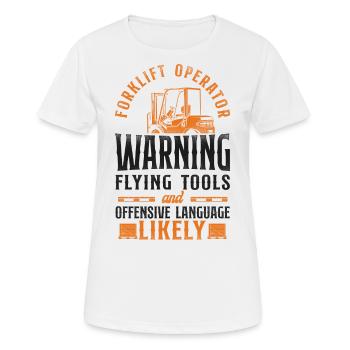 Certified Forklift Truck Operator - Frauen T-Shirt atmungsaktiv - Weiß - Vorne - AI Model Female 172 dark (172cm)