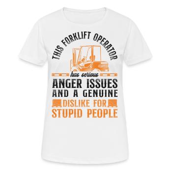 Certified Forklift Truck Operator - Frauen T-Shirt atmungsaktiv - Weiß - Vorne - AI Model Female 172 dark (172cm)