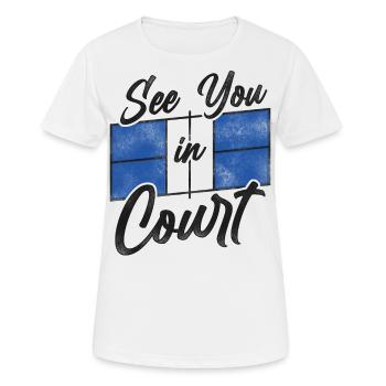 Pickleball Pun Rendez-vous au tribunal - T-shirt respirant Femme - blanc - Devant - AI Model Female 172 dark (172cm)